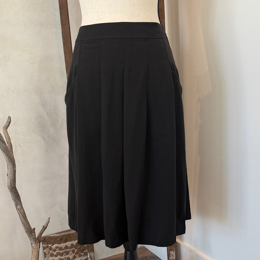 Eileen Fisher Classic Black A-Line Skirt